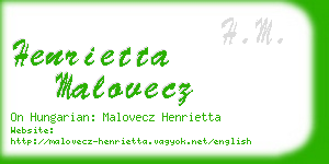 henrietta malovecz business card